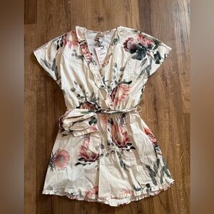 Nordstrom White Floral Wrap Dress